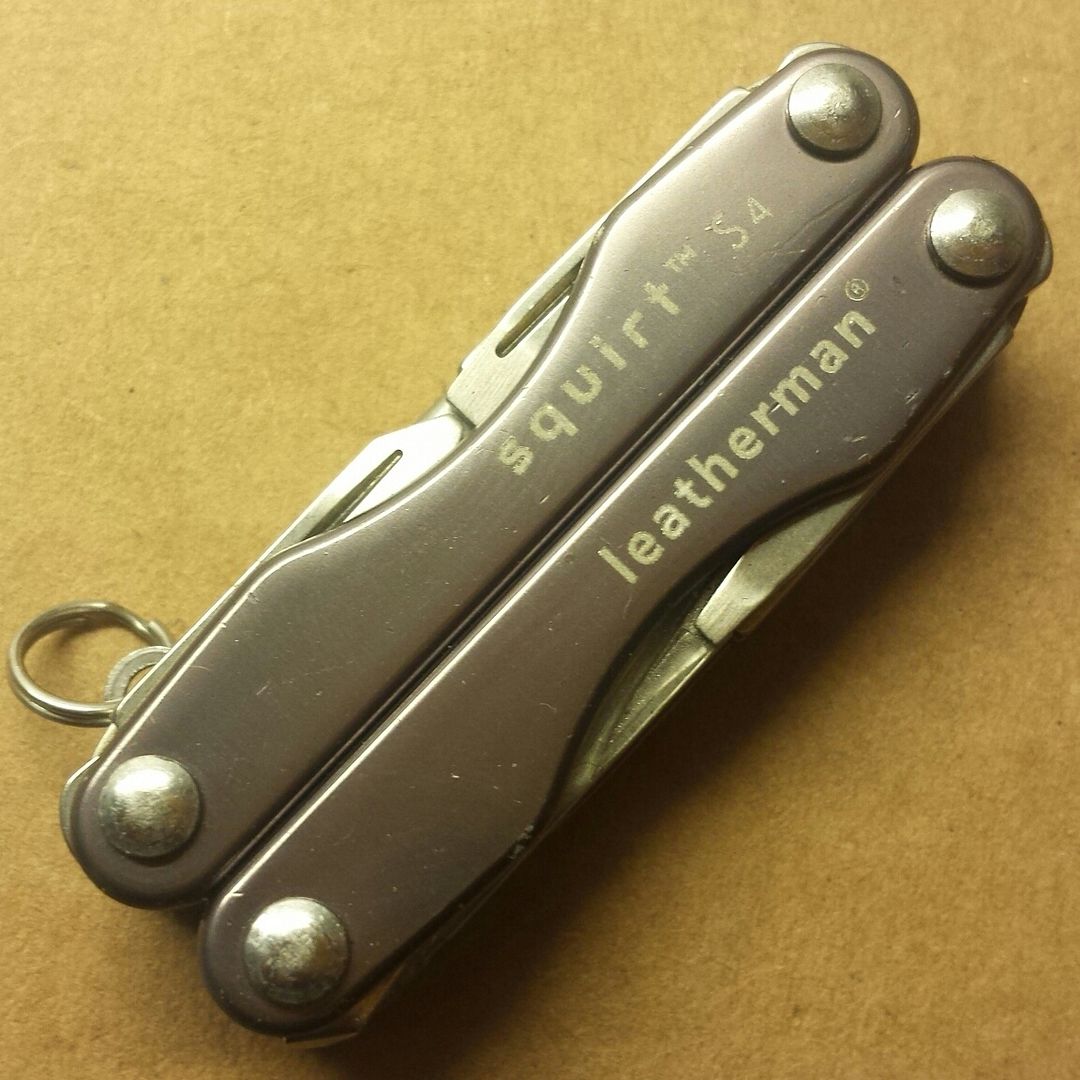 Leatherman Mini Tool Keychain Knife Screwdriver Scissors Gray Squirt S4 eBay